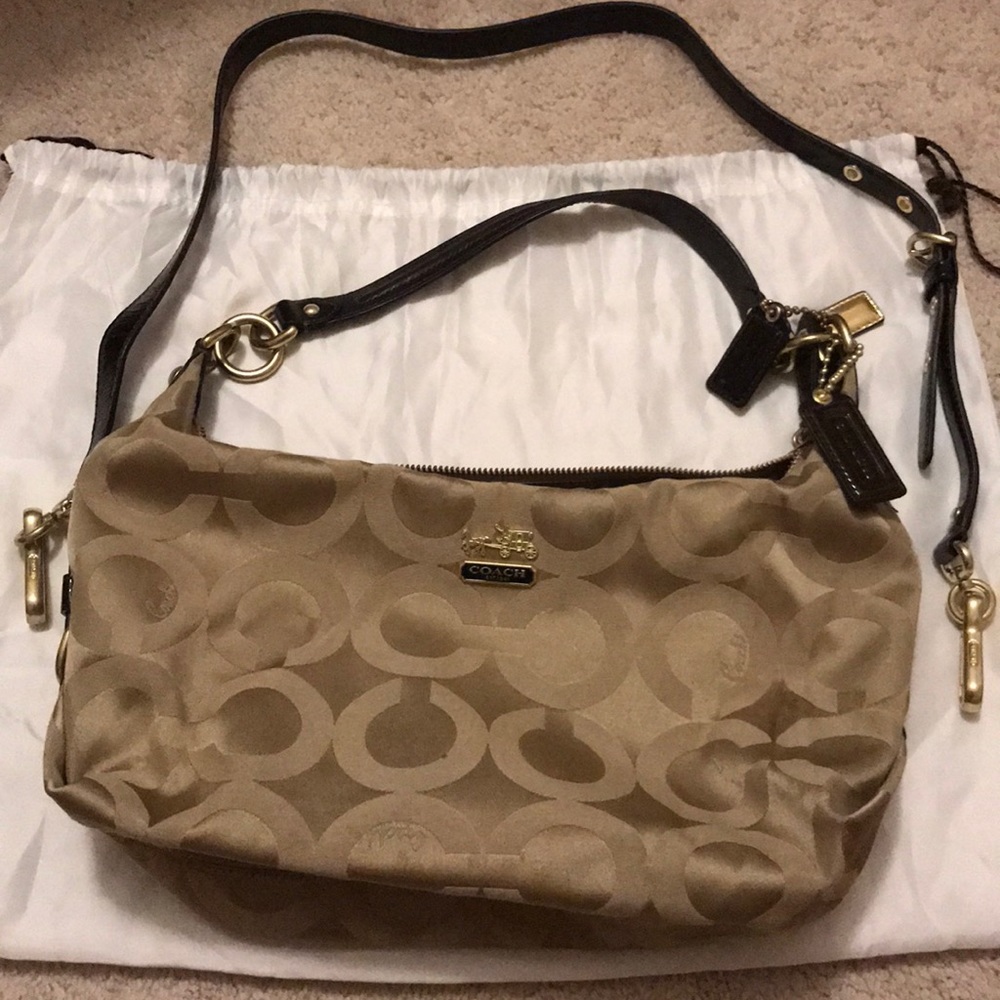 Tan coach bag